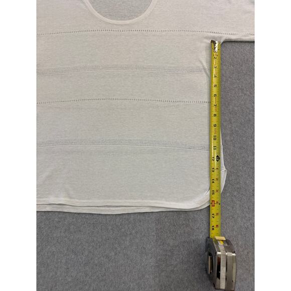 Ann Taylor Loft Soft Linen Blend White Blouse with  Design Detail - Size Medium - Picture 2 of 8